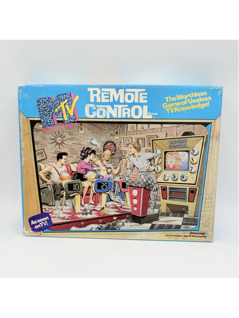 Vintage 1989 MTV Remote Control Board Game 100% Complete In Box Pressman Toys